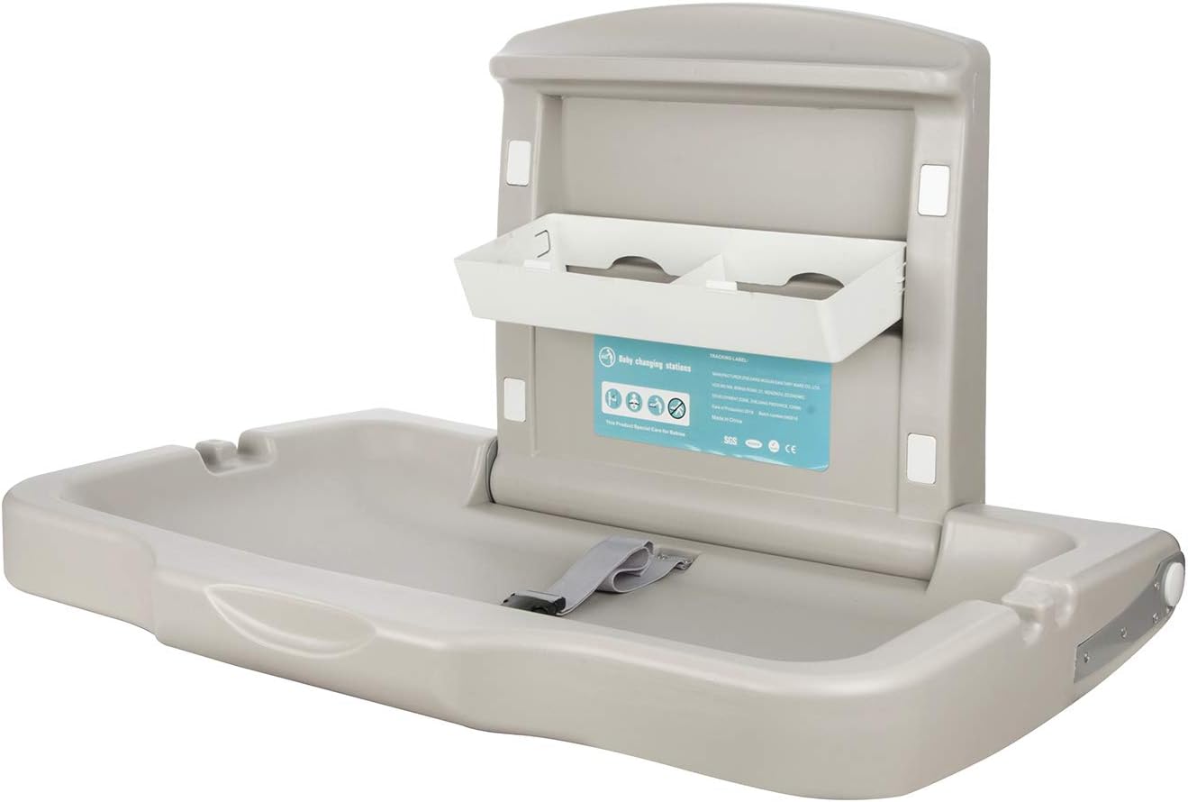 Baby Changing Table Horizontal Wall Mounted Fold Down for Shopping Center, Station, Kindergarten