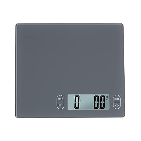 Eat Smart Eat Smart 11lb Food Kitchen Glass Scale, Grey