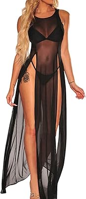 Bikini Cover Up Beachwear Sleeveless Swimwear Bathing Suit Coverup Side Slits Crochet Beach Dress Long Kimonos Robe