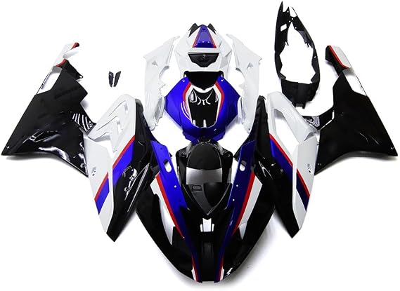 Fairing Kit Bodywork for 2015 2016 BMW S1000RR Fairings Blue White Black | Injection Molded Complete Fairings Set, Strong & Durable ABS Plastic Body Kit, 3-7 Layers of UV Clear Coat, Pre-Drilled Holes