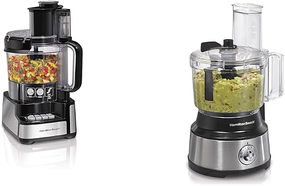 Hamilton Beach 12 Cup Food Processor Bundle with Bowl Scraper, Slicing & Shredding Discs, 450W Motor