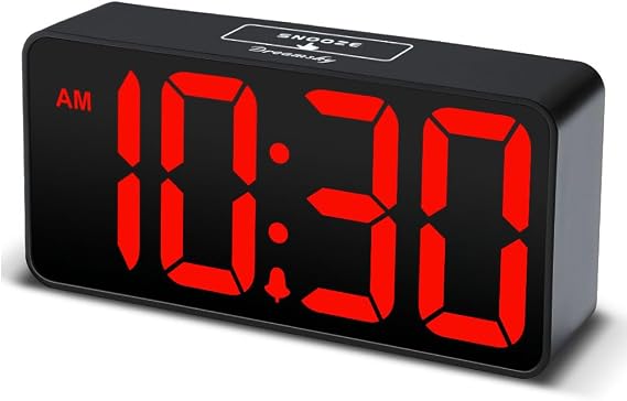 DreamSky Small Digital Alarm Clock for Bedroom with Large Big Numbers