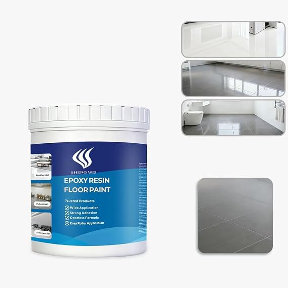Floor Paint, Indoor Epoxy Floor Coating, 2 Pounds, Gray, Household Tile Color Changing Paint