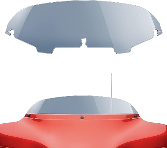 Amazicha Windshield 5" Tint Round Windscreen Wind Splitter Deflector 96-13 Compatible for Harley Davidson Touring Electra Glide Street Glide Ultra Classic Ultra Limited Tri Glide FLHT FLHX 1996-2013