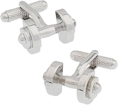 Dumbbell Cufflinks Barbell Weight Lifting Trainer Cross Fit Cuff Links