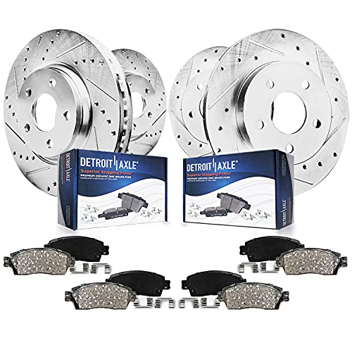 Detroit Axle - Rear Passenger Side Disc Brake Caliper Ceramic Brake Pads Replacement for 2010 2011 2012 Lexus HS250h - 3pc Set