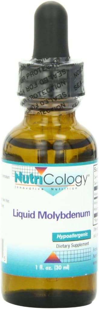 NutriCology Liquid Molybdenum - Trace Mineral Drops - 25 mcg Molybdenum Per Drop - Sulfur & Metabolism Support - Hypoallergenic - 200 Servings - 1 fl oz