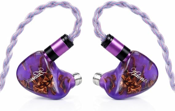 Kinera QoA Adonis New 3 Hybrid IEM Headphones, Knowles BA + Custom BA + 9.2mm Dynamic Drivers, in-Ear Monitor Earphones, Wired HiFi Earbuds with Pinecone Resin CNC Shell