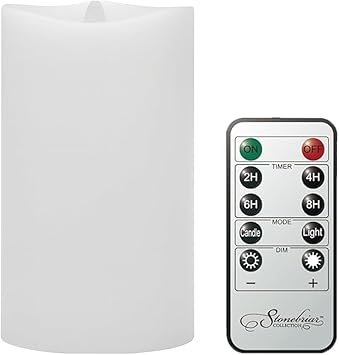 Stonebriar 3 Count White Real Wax 3x6 Flameless LED Pillar Candles with Remote and Timer