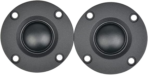 2Pcs Tweeter 1.5Inch 6Ohm 30W Dome Silk Film Tweeter HiFi Treble Speaker Audio Loudspeaker with Heatsink, Black, 500097321