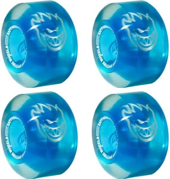 Spitfire Wheels Sapphire 90DU Clear/Blue Skateboard Wheels - 56mm 90a (Set of 4)