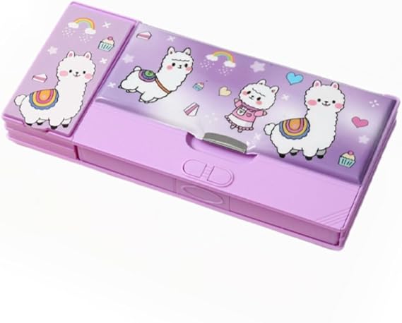 Generisch Pop Up Multifunctional Pencil Case with Pencil Sharpener Double Layer Large Capacity Multiple Cute Patterns Suitable for Schoolgirls Boys Great Gifts for Kids