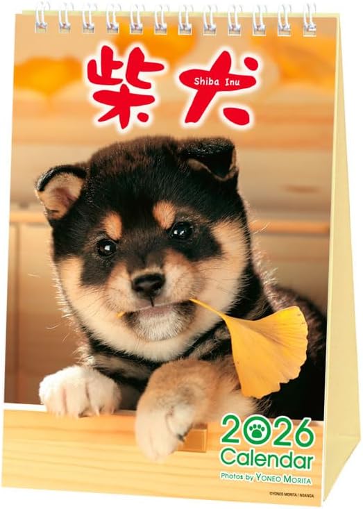 Shiba Inu Desktop Calendar 2026, Cute Dog & Puppy Photos, Japanese Scenery