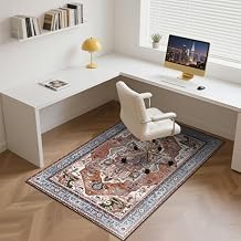 Washable Small Area Rug,36"x48" Ultra-Thin Non-Slip Floor Mat, Vintage Boho Carpet for Living Room Bedroom Dining Room Office Hallway Entryway