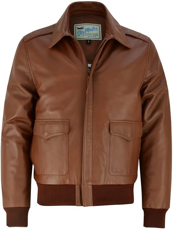 Men's Air Force A-2 Leather Flight Bomber Jacket