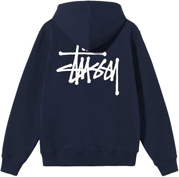 Stussy Sweatshirt Hoodie BASIC HOODIE Basic Logo Print Parallel Import
