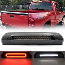 Led Third Brake Light Replacement for 2002-2009 Dodge RAM 1500 2500 3500 Red LED Strobe 3rd Brake Light White Reverse Cargo Light Kit Smoked Lens
