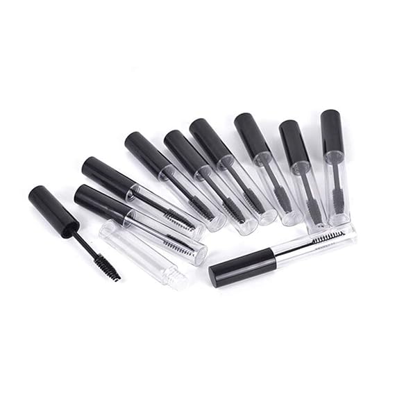 10 Pack Empty Mascara Tubes with Wands Eyelashes Tube Castor Oil Applicators Mascara Brushes and Bottle 10ml Refillable Cosmetic Containers