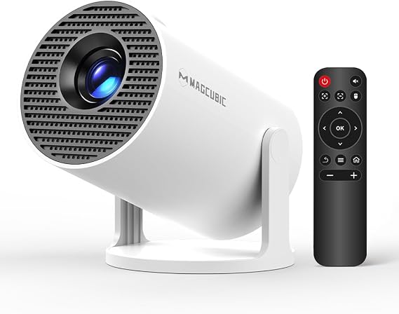 Magcubic Mini Projector with WiFi and Bluetooth, 4K Support Smart Portable Projector, Small Proyector with 200ANSl & AutoKeystone, 180 Rotation HY300Pro Video Proyector for Bedroom, Movie, Outdoor