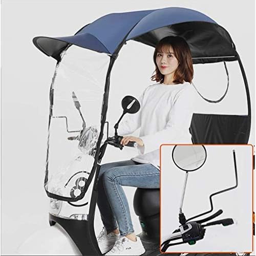Electric Motorcycle Semi-Closed Umbrella Canopy Awning,Universal Motor Scooter Umbrella Mobility Sun Shade Rain Cover, UV Resistant Protection,T3,B