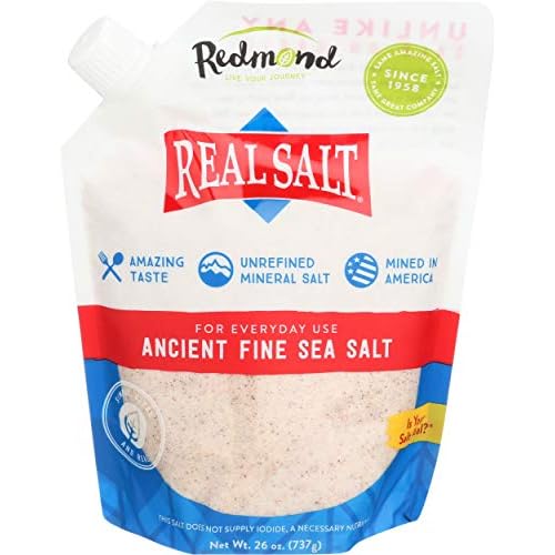 Redmond Real Salt - Ancient Fine Sea Salt, Unrefined Mineral Salt, 26 Ounce Pouch 3 Pack