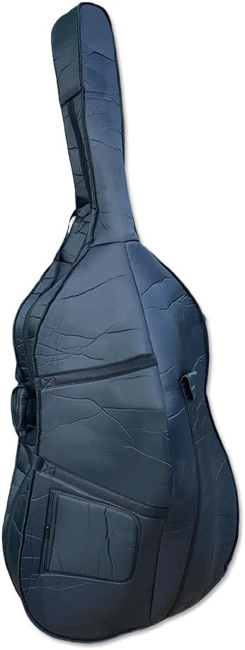 yinfente 3/4 Upright Double Bass Bag, Water Resistant Thick Padded Bass Gig Bag, 600D Oxford Cloth Portable Soft Case with Backpack Straps and Pockets