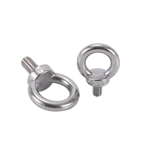 2Pcs Lifting Eye Bolts, Stainless Steel M3 M4 M5 M6 M8 M10 Heavy Duty Male Thread Lifting Ring Machinery Shoulder Eye Bolt