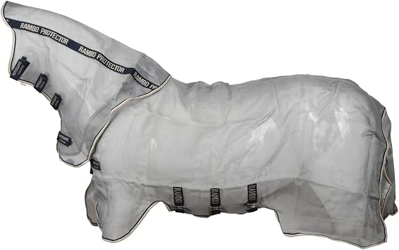 Horseware Rambo Protector Fly Sheet - Silver/Navy & White & Beige, 78 inches