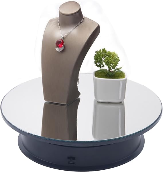 Electric Rotating Display Stand Turntable 360° Motorized Display Stand, 20cm 5kg Automatic Mute Rotating Platform for Jewelry, Watch, Digital Product