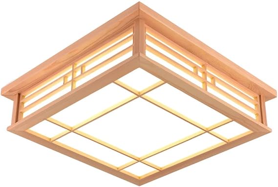Ceiling Light Orginal Wood LED Flush Mount Japanese Ceiling Light Chandeliers Lamp For Bedroom Living Room Dining Room Kitchen (Warm Light) Interesting