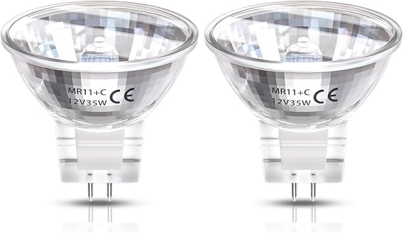 DoRight 35W MR11 Halogen Light Bulbs 12V, Dimmable GU4 Bi-Pin Halogen Spot Lamp with Glass Cover, 35MM Diameter MR11 Reflector Spotlight Warm White
