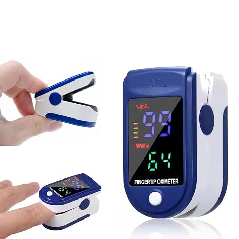 Pulse Oximeter Finger Monitor – Blood Oxygen Saturation (SpO2) & Heart Rate Monitor with LED Display, One-Button Operation, Lanyard Included – Portable Oxygen Saturation Monitor for Home & Sports Use