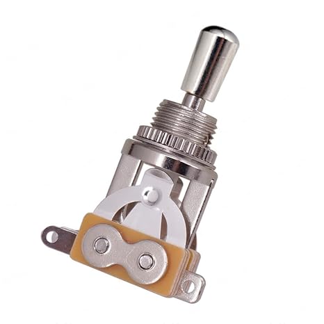 3-Way Short Straight Guitar Toggle Switch Pickup Selector, Metal Guitar Switch with Copper Tip, Compatible with Gibson Les Paul Electric Guitars (Silvery tip)