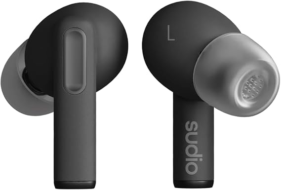 Sudio A1 Pro Wireless Earbuds, Bluetooth 5.3, Noise Cancelling, Waterproof, Touch Control, Wireless Earphones with Charging Case, Perfect for Premium Sound Quality (Black)