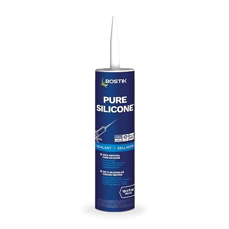 BOSTIK Pure Silicone Alabaster 10.1oz Silicone Caulk & - 1 Cartridge