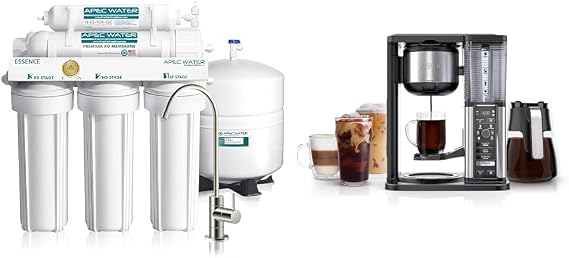 ROES-50 Essence Series Top Tier 5-Stage & Ninja CM401 Specialty 10-Cup Coffee Maker with 4 Brew Styles for Ground Coffee