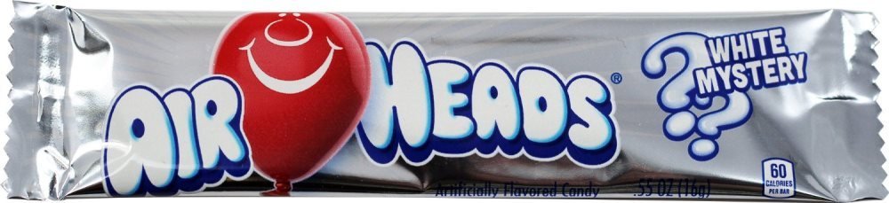Airheads Candy, White Mystery, 0.55 oz Bar Pack of 108