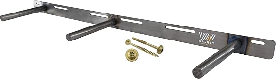 Floating Shelf Bracket - 32 Hidden Shelf Brackets, 150 LB Weight Capacity, Supports Wall Mounted Floating Shelves of Any Length, 3/4 Inch Industrial Solid Steel Support Rods Walnut Wood Works