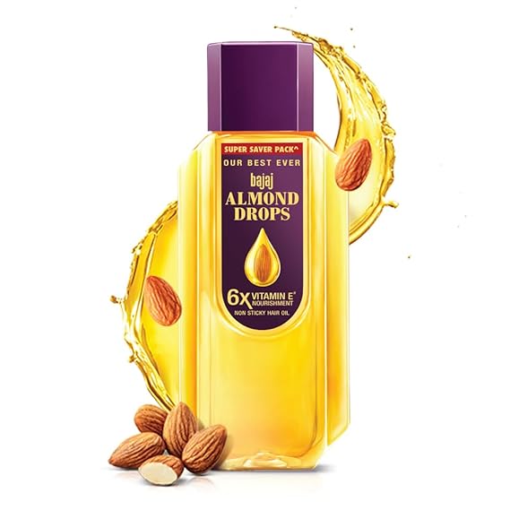 Bajaj Almond Drops Hair Oil | With Vitamin E | Light, Non-Sticky Hair Oil | 675ml (22.81 Fl oz)