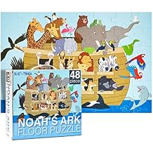 BLUE PANDA Educational Learning Floor Puzzle - 48 Piece, 2 x 3 ft, Multicolor, Noah's Ark - Preschool Learning & Toddler Development