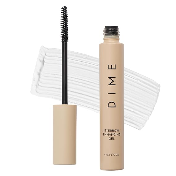 DIME Beauty Eyebrow Enhancing Gel - Clear Brow Gel, 0.20 oz | Peptides, Amino Acids & Caffeine growth serum. Styling for fuller, thicker, stronger-looking brows. Vegan.