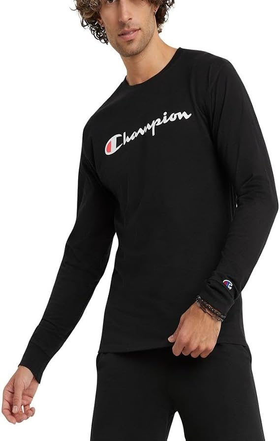 Champion Men's Long Sleeve T-shirt, Classic T-shirt for Men (Reg. Or Big & Tall)