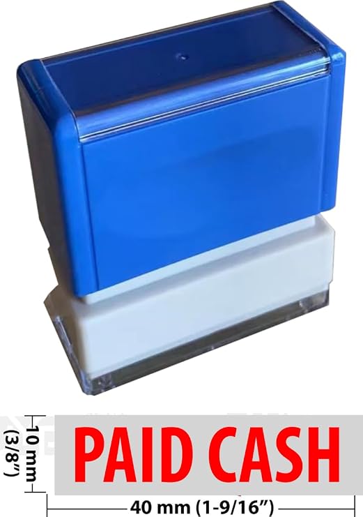 New JYP PA1040 Pre-Inked Rubber Stamp w. Paid Cash