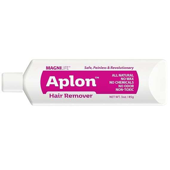 MagniLife Aplon Hair Remover (3 oz), Reliable Hair Removal for Sensitive Skin, No Wax or Strong Scent, Simple Roll & Lift Method for Face & Body, Smooths Skin for 410 Weeks, Rinses Easily With Water