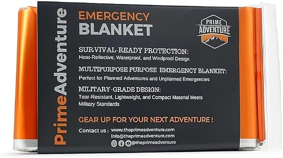 Prime Adventure Emergency Thermal Blanket (Pack of 1)