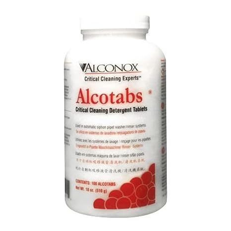 Alconox 1500 Alcotabs Critical Cleaning Effervescent Detergent Tablets (100 Count Bottle)