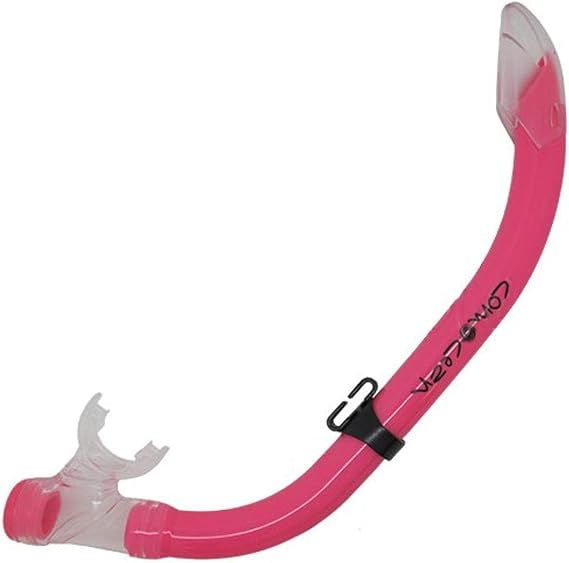 Scuba Choice Comocean Youth Kids Snorkeling Snorkel with Purge Valve and Splash Guard, Pink Leak-Free, Easy Clearing, Comfortable for Kids, Ideal for Snorkeling and Swimming