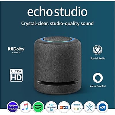 Amazon Echo Studio (1st generation), Our best-sounding Alexa speaker, Perfect for living rooms, family rooms, and other large spaces, Charcoal