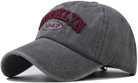 B09XQFCLVRXibeiTrade Vintage Brooklyn 1947 Cotton Baseball Cap Women Men Sports Outdoor Casual Daily Sun Hat