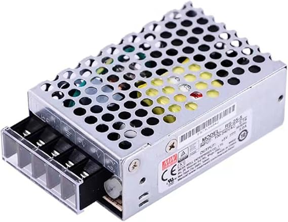 RS-25-5 5V 5A 25W Power Supply for DIY Electronics - Reliable, Efficient, Universal AC/DC Input, Short Circuit Protection, Ideal for Arduino, Raspberry Pi